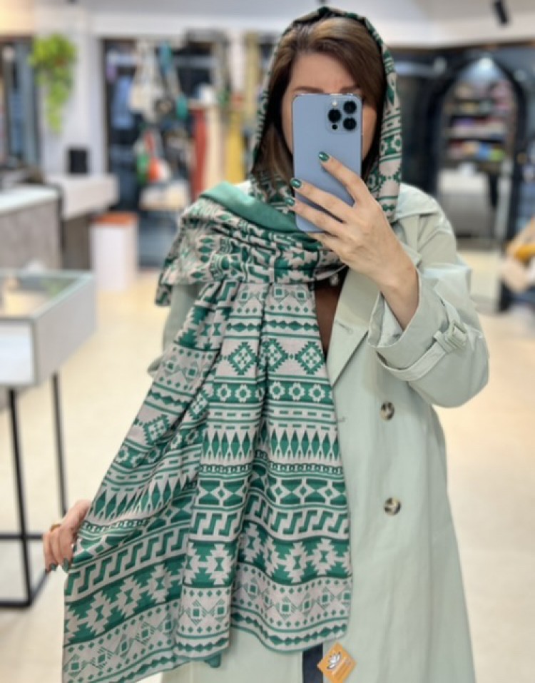 شال موهر  دورو پاییزه طرح سنتی  code:۸۹