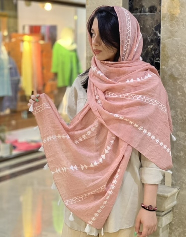 شال نخی خامه دوزی وارداتیcode:730
