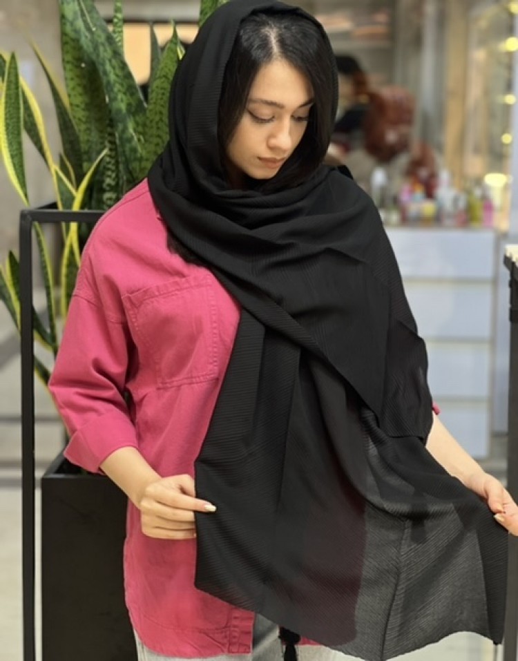 شال نخی پلیسه مشکیcode:759