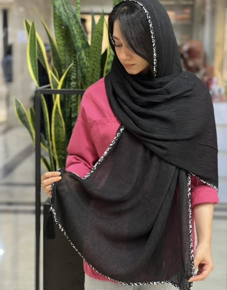 شال مشکی حاشیه پلنگی وارداتیcode:761