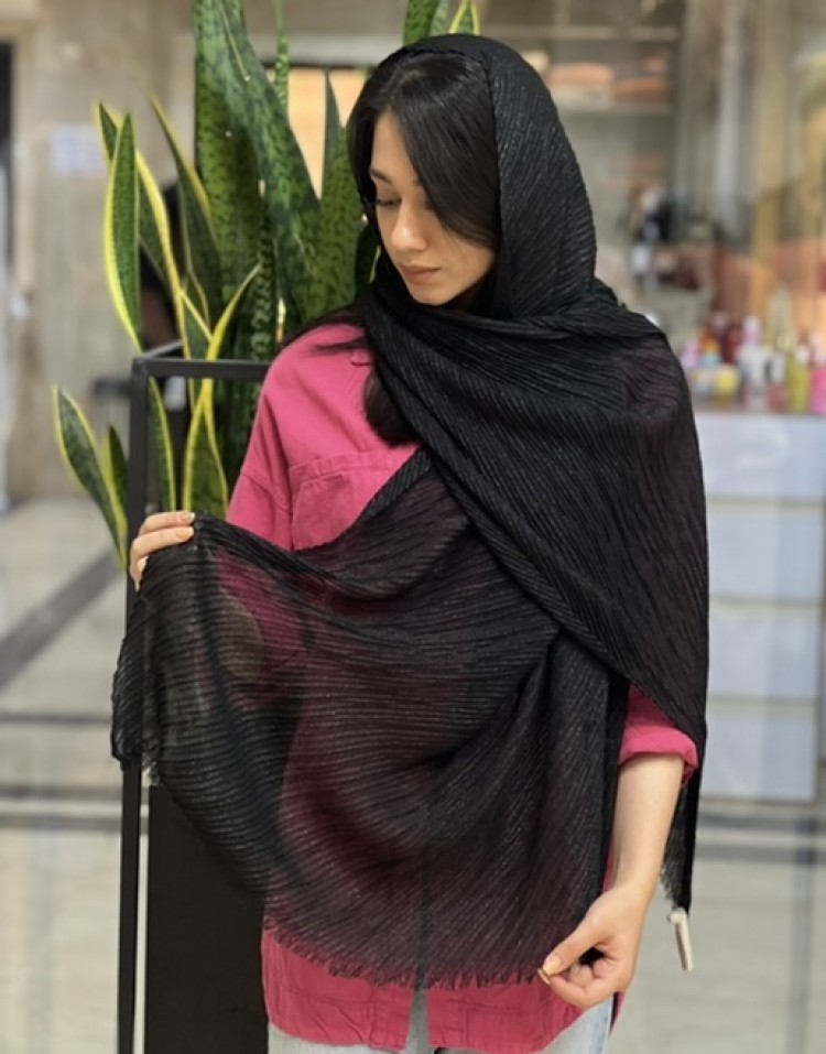 شال مشکی پلیسه لمه وارداتی code:764