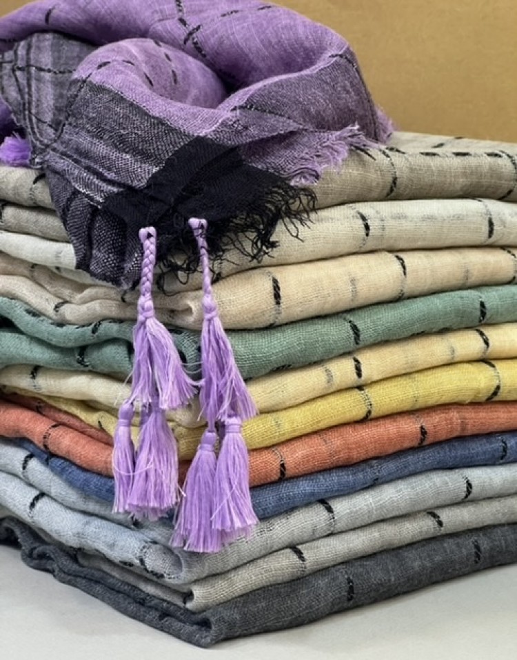 شال نخی کنفی چهارفصل(لمه دار) وارداتیcode:836