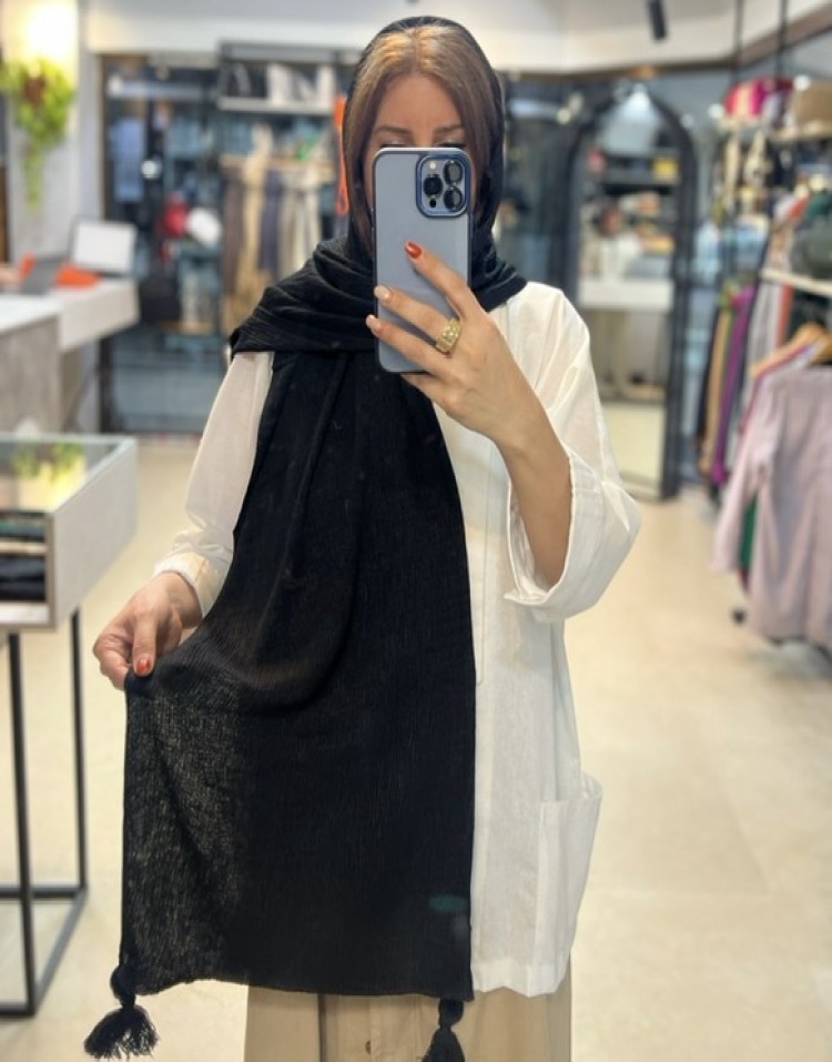 شال پلیسه منگوله پمپی پاییزه وارداتیcode:950