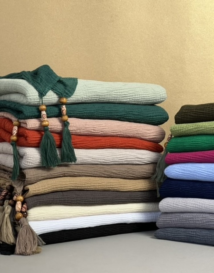 شال پلیسه منگوله چوبی وارداتیcode:1396