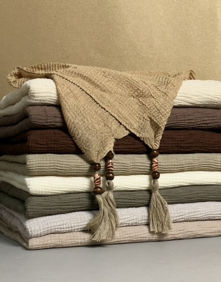 شال پلیسه منگوله چوبی وارداتیcode:1439