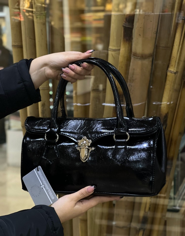 کیف‌چرم ورنی مشکیcode:3224