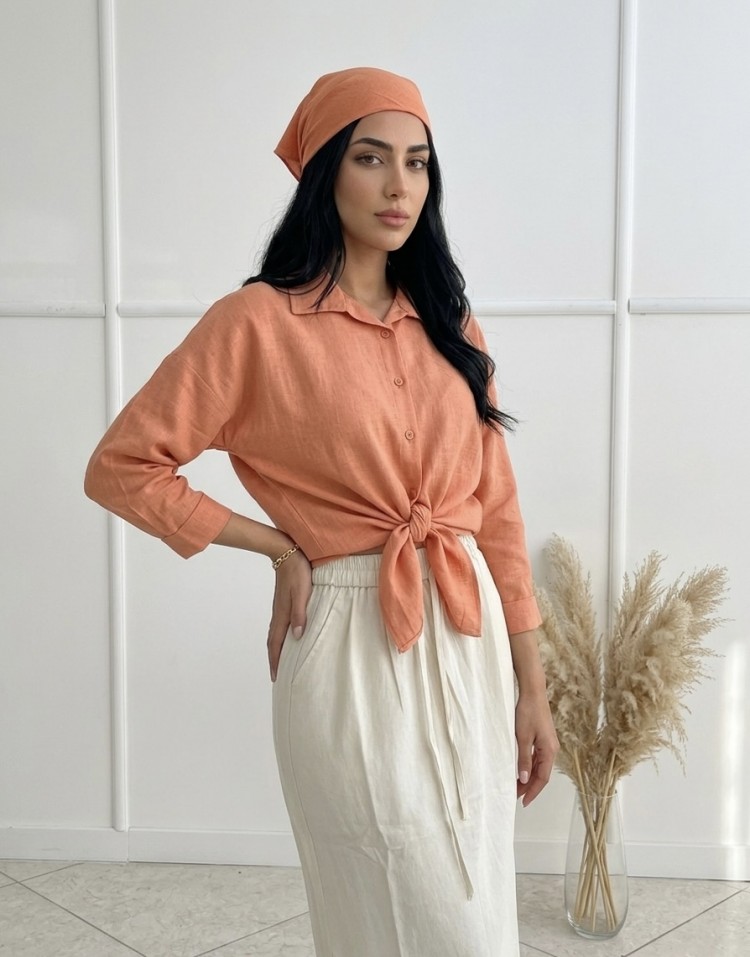 شومیز گره ای نیلا code:3488