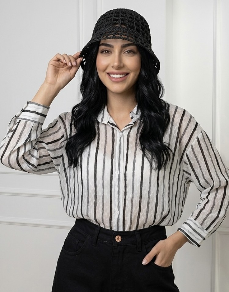 شومیز شیشه ای راه راه code:3505