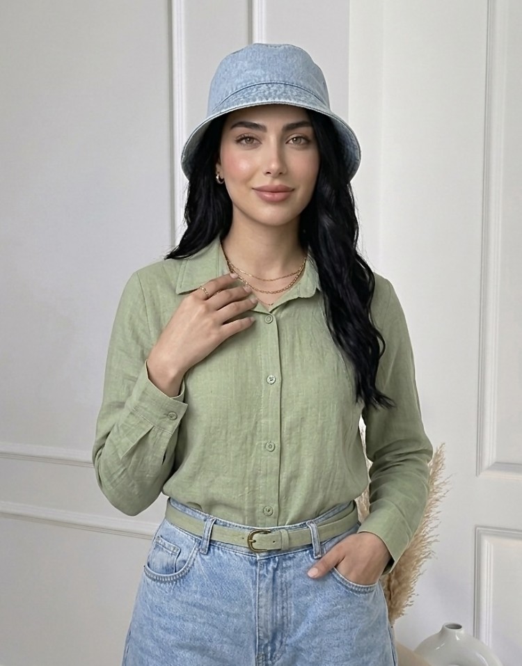 شومیز زنانه جلو دکمه code:3503